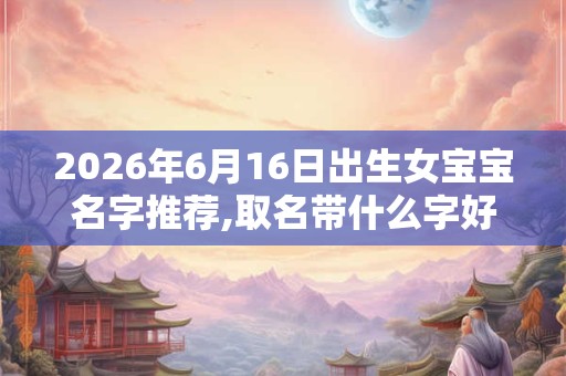2026年6月16日出生女宝宝名字推荐,取名带什么字好