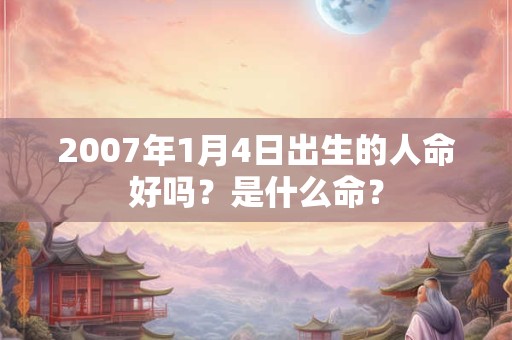 2007年1月4日出生的人命好吗?是什么命? 2007年1月4日出生的人命好吗?是什么命?
