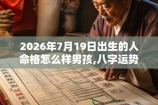 2026年7月19日出生的人命格怎么样男孩,八字运势分析