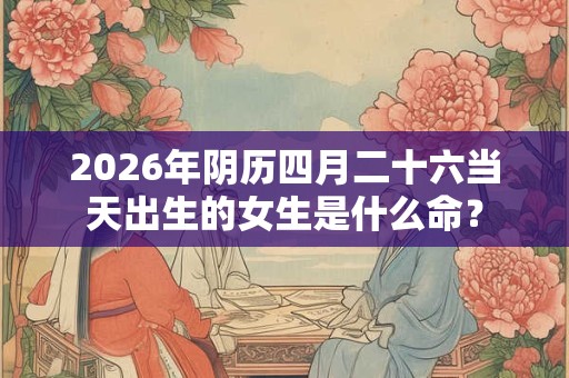 2026年阴历四月二十六当天出生的女生是什么命？