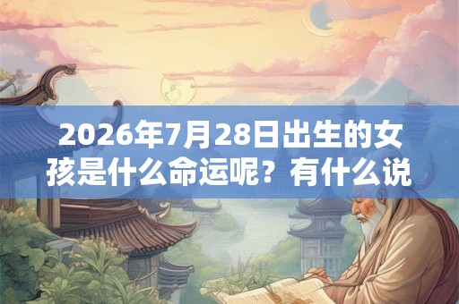 2026年7月28日出生的女孩是什么命运呢？有什么说法？