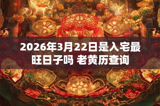 2026年3月22日是入宅最旺日子吗 老黄历查询