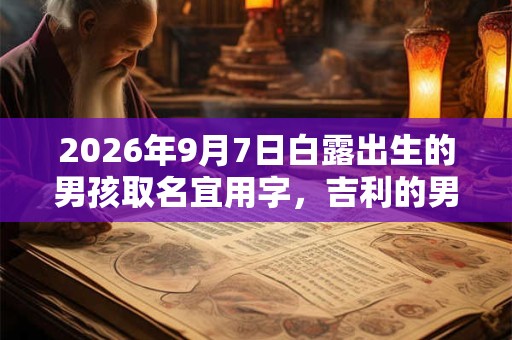 2026年9月7日白露出生的男孩取名宜用字，吉利的男孩名字