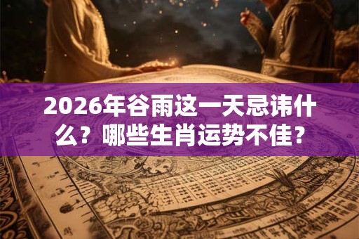2026年谷雨这一天忌讳什么？哪些生肖运势不佳？