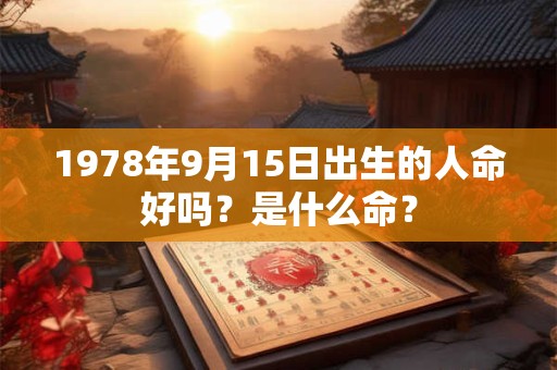 1978年9月15日出生的人命好吗?是什么命? 1978年9月15日出生的人命好吗?是什么命?