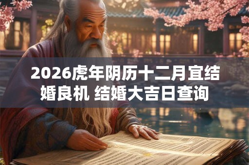 2026虎年阴历十二月宜结婚良机 结婚大吉日查询