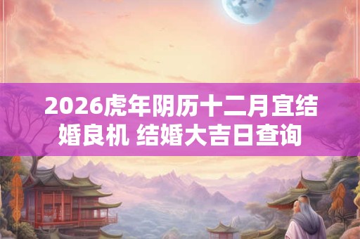 2026虎年阴历十二月宜结婚良机 结婚大吉日查询