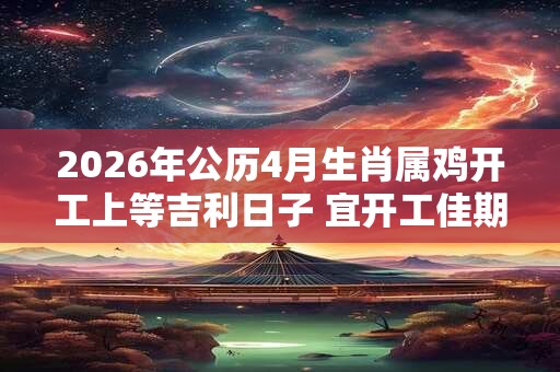 2026年公历4月生肖属鸡开工上等吉利日子 宜开工佳期