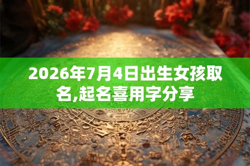 2026年7月4日出生女孩取名,起名喜用字分享
