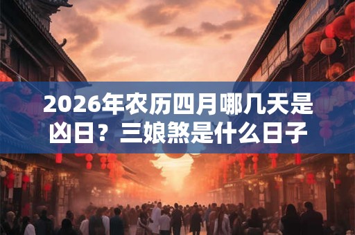 2026年农历四月哪几天是凶日？三娘煞是什么日子