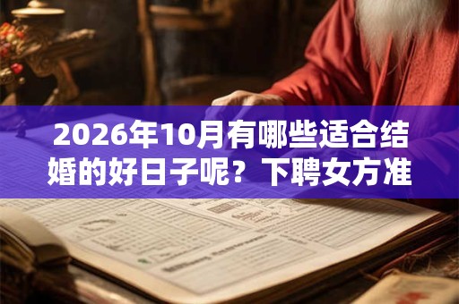 2026年10月有哪些适合结婚的好日子呢？下聘女方准备什么物品？