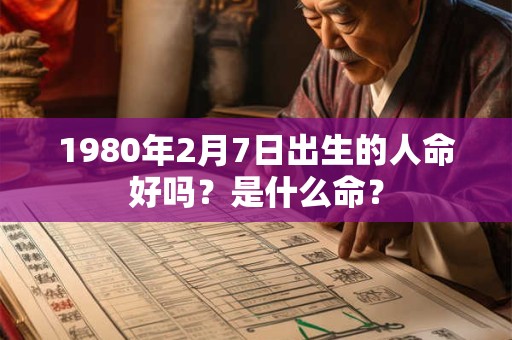 1980年2月7日出生的人命好吗？是什么命？