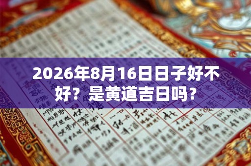 2026年8月16日日子好不好？是黄道吉日吗？