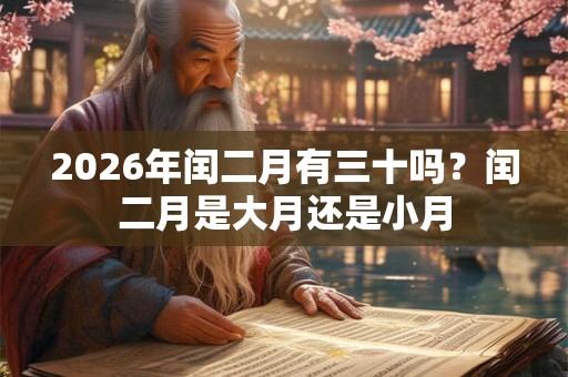 2026年闰二月有三十吗？闰二月是大月还是小月