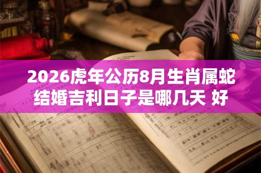 2026虎年公历8月生肖属蛇结婚吉利日子是哪几天 好日子分析 2026虎年公历8月生肖属蛇结婚吉利日子是哪几天 好日子分析