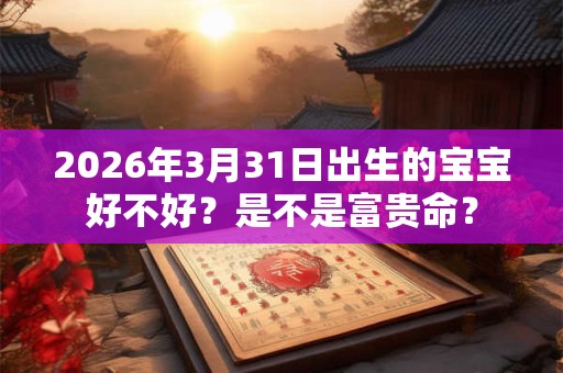 2026年3月31日出生的宝宝好不好？是不是富贵命？