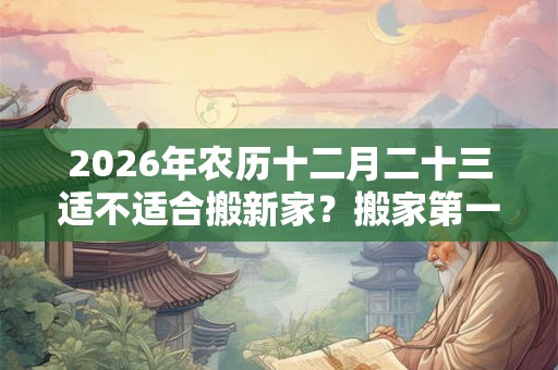 2026年农历十二月二十三适不适合搬新家？搬家第一天吃什么？