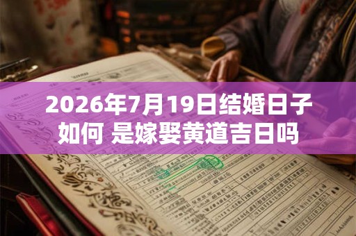 2026年7月19日结婚日子如何 是嫁娶黄道吉日吗