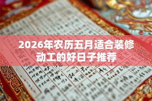 2026年农历五月适合装修动工的好日子推荐 2026年农历五月适合装修动工的好日子推荐