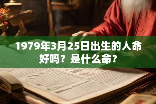 1979年3月25日出生的人命好吗？是什么命？