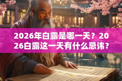 2026年白露是哪一天？2026白露这一天有什么忌讳？