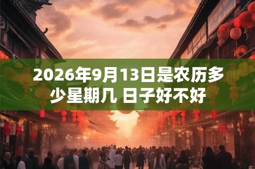 2026年9月13日是农历多少星期几 日子好不好
