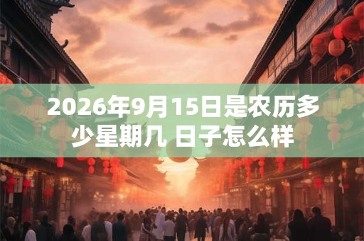 2026年9月15日是农历多少星期几 日子怎么样 2026年9月15日是农历多少星期几 日子怎么样