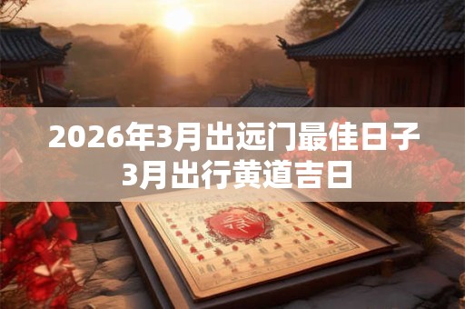 2026年3月出远门最佳日子 3月出行黄道吉日