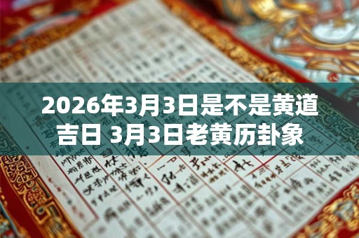 2026年3月3日是不是黄道吉日 3月3日老黄历卦象