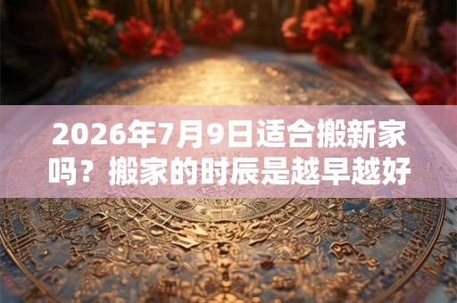 2026年7月9日适合搬新家吗？搬家的时辰是越早越好吗？
