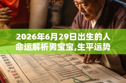2026年6月29日出生的人命运解析男宝宝,生平运势详解 2026年6月29日出生的人命运解析男宝宝,生平运势详解