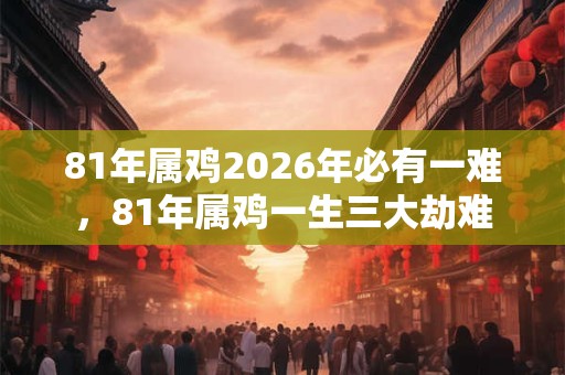 81年属鸡2026年必有一难，81年属鸡一生三大劫难