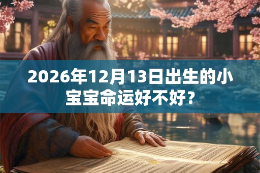 2026年12月13日出生的小宝宝命运好不好？