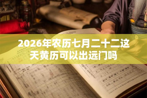 2026年农历七月二十二这天黄历可以出远门吗