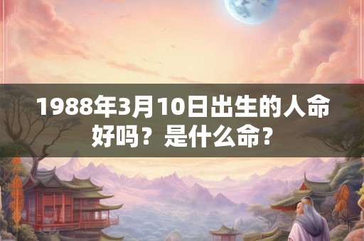 1988年3月10日出生的人命好吗？是什么命？