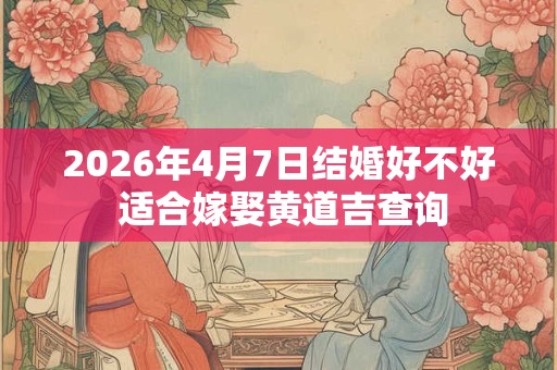 2026年4月7日结婚好不好 适合嫁娶黄道吉查询 2026年4月7日结婚好不好 适合嫁娶黄道吉查询