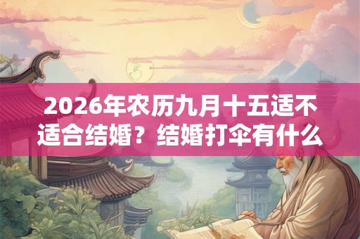 2026年农历九月十五适不适合结婚？结婚打伞有什么规矩？