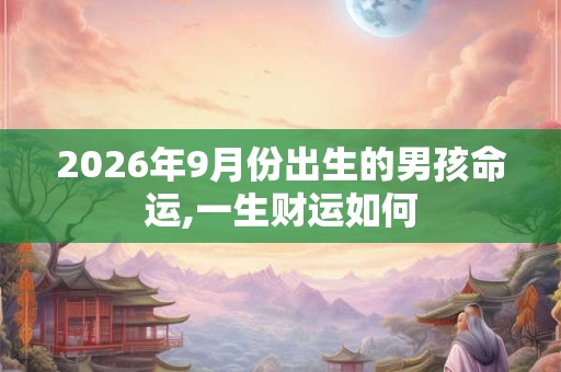 2026年9月份出生的男孩命运,一生财运如何 2026年9月份出生的男孩命运,一生财运如何
