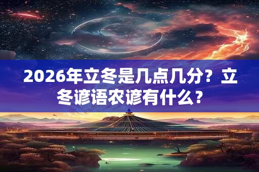2026年立冬是几点几分?立冬谚语农谚有什么? 2026年立冬是几点几分?立冬谚语农谚有什么?