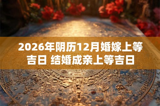 2026年阴历12月婚嫁上等吉日 结婚成亲上等吉日
