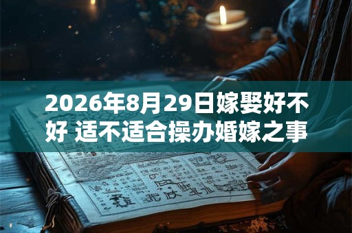 2026年8月29日嫁娶好不好 适不适合操办婚嫁之事