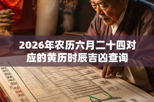 2026年农历六月二十四对应的黄历时辰吉凶查询