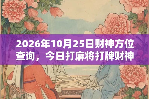 2026年10月25日财神方位查询,今日打麻将打牌财神方位 2026年10月25日财神方位查询,今日打麻将打牌财神方位