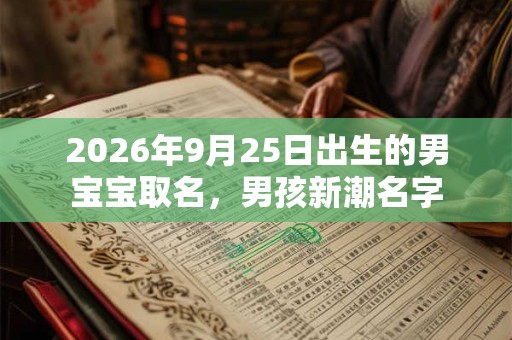 2026年9月25日出生的男宝宝取名,男孩新潮名字 2026年9月25日出生的男宝宝取名,男孩新潮名字