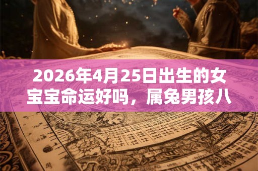 2026年4月25日出生的女宝宝命运好吗，属兔男孩八字命运查询