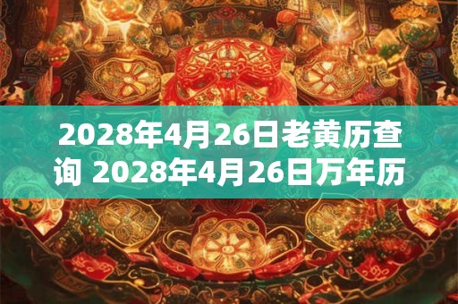 2028年4月26日老黄历查询 2028年4月26日万年历黄道吉日