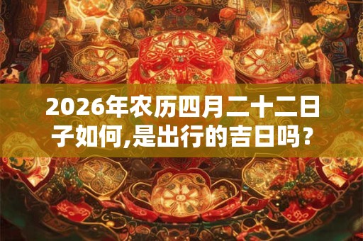 2026年农历四月二十二日子如何,是出行的吉日吗？