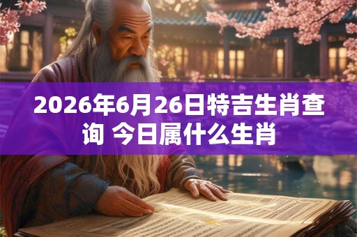 2026年6月26日特吉生肖查询 今日属什么生肖