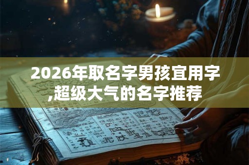 2026年取名字男孩宜用字,超级大气的名字推荐