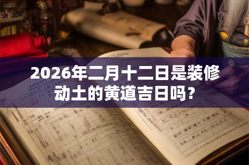 2026年二月十二日是装修动土的黄道吉日吗? 2026年二月十二日是装修动土的黄道吉日吗?